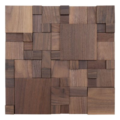 Lujo nogal negro 3D cuadrado de madera maciza decoración de la pared de madera - BEJUSTSIMPLE