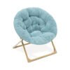 Milliard Mini Cozy Chair for Kids, Sensory Faux Fur Folding Saucer Chair for Toddlers, Blue chinaatoday