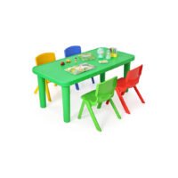 Juego de mesa y sillas infantiles Costzon, juego de actividades de aprendizaje y juego de plástico, sillas apilables de colores, mesa portátil para la escuela y el hogar (mesa y 4 sillas) chinaatoday