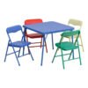 Ensemble table et chaises carrées pliantes Flash Furniture Mindy Kids, 5 pièces, pour garderie et salles de classe, table et chaises d'activités pour enfants, multicolore chinaatoday