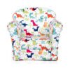 Sofá infantil Costzon con estampado, mueble para niños pequeños con construcción de madera resistente para niños y niñas, sofá con reposabrazos para preescolares, sillón ligero, diseño de dinosaurio chinaatoday