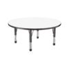 Factory Direct Partners 10198-DEBK Dry-Erase Round Activity School and Classroom Kids Table (48"), Toddler Legs, Adjustable Height 15-24" - Whiteboard Top/Black Edge chinaatoday