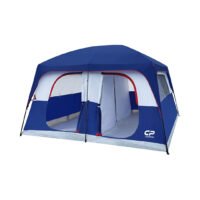 CAMPROS CP Tent 9/12 Person Camping Tents, 2 Room Weather Resistant Family Cabin Tent, 6 Large Mesh Windows, Double Layer, Divided Curtain for Separated Room, Portable with Carry Bag chinaatoday