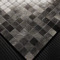 Mosaïque métallique autocollante fond d'écran mur noir salle de bain brique autocollante carrelage inox net rouge - BEJUSTSIMPLE