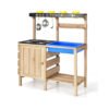 Cocina infantil Costzon, cocina de madera para interior y exterior con fregadero extraíble, utensilios, estufa, tazas y encimera de jardín. Juego de cocina de barro para niños de 3 años en adelante (naturaleza). chinaatoday