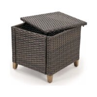 Muebles de exterior Grand Patio, sofá seccional de mimbre para patio, conjunto modular de muebles, sofá individual con cojines gruesos y estructura de acero para terraza, porche, piscina y jardín (mesa auxiliar) chinaatoday