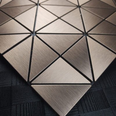 Triangular m-shaped metal stainless steel aluminum-plastic plate modern minimalist mosaic wall stickers self-adhesive background wall tiles - BEJUSTSIMPLE