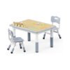 Kids Table and 2 Chairs Set, Height Adjustable Toddler Table and Chair Set, Graffiti Desktop, Classroom/Daycare/Home, Children Multi-Activity Table for Ages 2-8 chinaatoday