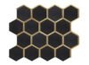Azulejo de mosaico hexagonal Thassos blanco con aluminio dorado, estilo lujoso y ligero - BEJUSTSIMPLE