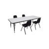 Factory Direct Partners FDP Set Activity Tables and Chairs, 30" x 72" Rectangle, White Top/Black Edge chinaatoday