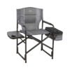 Silla de camping ligera TIMBER RIDGE, silla de director portátil Laurel con mesa auxiliar plegable, bolsa térmica y bolsillo de malla, silla de jardín plegable compacta para exteriores, soporta 136 kg, color gris. chinaatoday