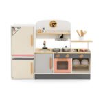 Cocina infantil Costzon, cocina de juguete con refrigerador, parrilla, horno, campana extractora, grifo, fregadero y escurridor de platos. Juego de cocina de madera para niños pequeños, regalo para niños y niñas a partir de 3 años (una pieza). chinaatoday
