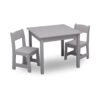 MySize Kids Wood Table and Chair Set (2 Chairs Included) - Ideal for Arts & Crafts, Snack Time & More - Greenguard Gold Certified, Grey, 3 Piece Set chinaatoday