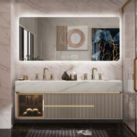 Luxury Double Basin Bathroom Cabinet with Smart Features