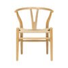 Laura Davidson Furniture Hans Wegner Wishbone Style Chair for Office with Arm Rest, Woven Cord Seat, Ash with Natural Cord chinaatoday