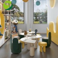 S-Shaped Solid Wood Kids Table & Chair Set - Stylish & Fun