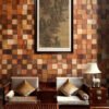 Décoration murale en mosaïque de bois massif pour le salon - BEJUSTSIMPLE