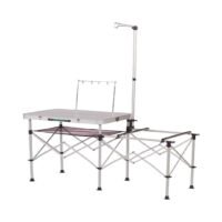 Cuisine de camping portable Coleman Pack-Away, cuisine pliante pour l'extérieur avec grande surface de préparation, table d'appoint, support de lanterne, crochets suspendus et étagère en filet ; idéale pour le camping, le tailgating, les grillades et plus encore chinaatoday