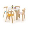 Ensemble table et chaises pour enfants Costzon, table d'activités en bois 5 pièces avec 4 chaises, briques de jeu, mobilier de salle de jeux et de garderie pour jouer, dessiner, lire, table et chaises en bois courbé pour tout-petits (assortiment) chinaatoday