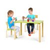Juego de mesa y sillas infantiles Costzon, de madera, ideal para lectura, manualidades, tareas y refrigerios. Muebles de 3 piezas para sala de juegos, hogar, escuela y aula. Mesa y silla infantil, color verde. chinaatoday