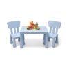 HONEY JOY Table et chaise pour enfants, table d'activité en plastique et 2 chaises pour l'art et le bricolage, plateau de table facile à nettoyer, ensemble de meubles pour enfants en bas âge 3 pièces pour la salle de jeux de la garderie, cadeau pour les garçons et les filles(Bleu) chinaatoday