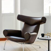 كرسي Nordic Bull: كرسي أريكة ترفيهي من الجلد الأنيق