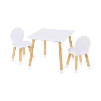 Ensemble table et chaises pour enfants UTEX, 3 pièces, blanc, pour tout-petits, garçons et filles. chinaatoday