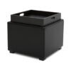 CHITA Storage Ottoman Cube with Tray,Footrest Stool Seat Serve as Side Table, PU Leather in Black chinaatoday
