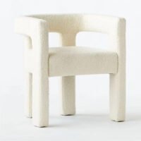 Silla de comedor larga de piel de cordero creativa nórdica, moderna y sencilla, con respaldo para sala de estar, sillón largo para hotel B&B, sofá doble para tres personas BEJUSTSIMPLE