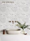 Fan-shaped mosaic background wall Nordic shell fish scale marble kitchen bathroom bathroom floor non-slip tiles - BEJUSTSIMPLE