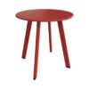Mesa auxiliar de acero Grand Patio para interiores y exteriores, redonda, resistente a la intemperie y con patas cuadradas, ideal para patio, balcón y camping (chinaatoday)