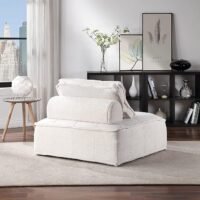 أريكة ضغط الفراغ من بيدمونت بلوك كومبو بدون إطار من الإسفنج النقي، وحدة قماش أريكة من قطعة واحدة من BEJUSTSIMPLE