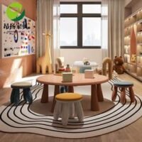 Handmade Solid Wood Round Table for Kids' Play Area