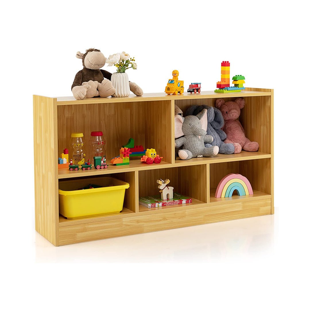 95 HONEY JOY Organiseur de rangement pour jouets pour enfants, étagère de rangement à 5 sections pour garderie d'âge préscolaire, étagère de présentation en bois ouverte à 2 niveaux pour enfants pour salle de classe, salle de jeux et crèche, jardin d'enfants (bois) chinaatoday