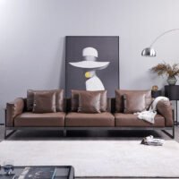 أريكة جلدية فاخرة - تصميم أنيق وراحة فائقة