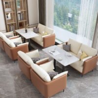 أريكة بار النادي الراقية ومجموعة طعام غربية