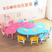 Kids Moon Curved Table - Adjustable & Sturdy Design