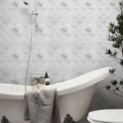 بلاط فسيفساء شبكي من الرخام المصقول من كالاكاتا بلانكو - BEJUSTSIMPLE