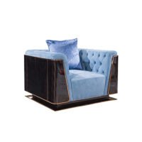 Haze Blue Solid Wood Living Room Furniture Set