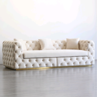 Italian Velvet Three-Seater Luxury Sofa for Modern Living