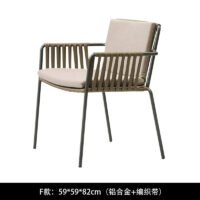 Silla de ratán para exterior, impermeable, con protección solar, combinación de mesa y silla para exterior, juego de tres piezas para patio, jardín, hotel, balcón, terraza, tipo F: 59*59*82 cm BEJUSTSIMPLE