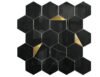 Azulejo de mosaico hexagonal Thassos blanco con aluminio dorado, estilo lujoso y ligero - BEJUSTSIMPLE
