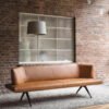 Nordic creative leather sofa with backrest modern simple leisure western coffee shop wall negotiation booth long chair BEJUSTSIMPLE