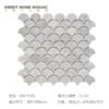 Fan-shaped mosaic background wall Nordic shell fish scale marble kitchen bathroom bathroom floor non-slip tiles - BEJUSTSIMPLE