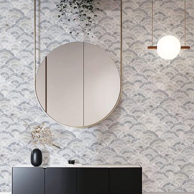 Stone mosaic auspicious cloud parquet marble background wall new Chinese style porch restaurant wall tile bathroom tile - BEJUSTSIMPLE