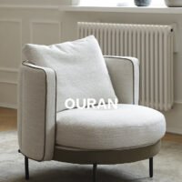 كرسي أريكة من الجلد الإيطالي الحديث البسيط